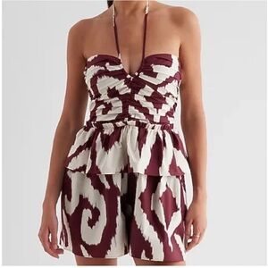 NWT Express Printed Halter Romper
